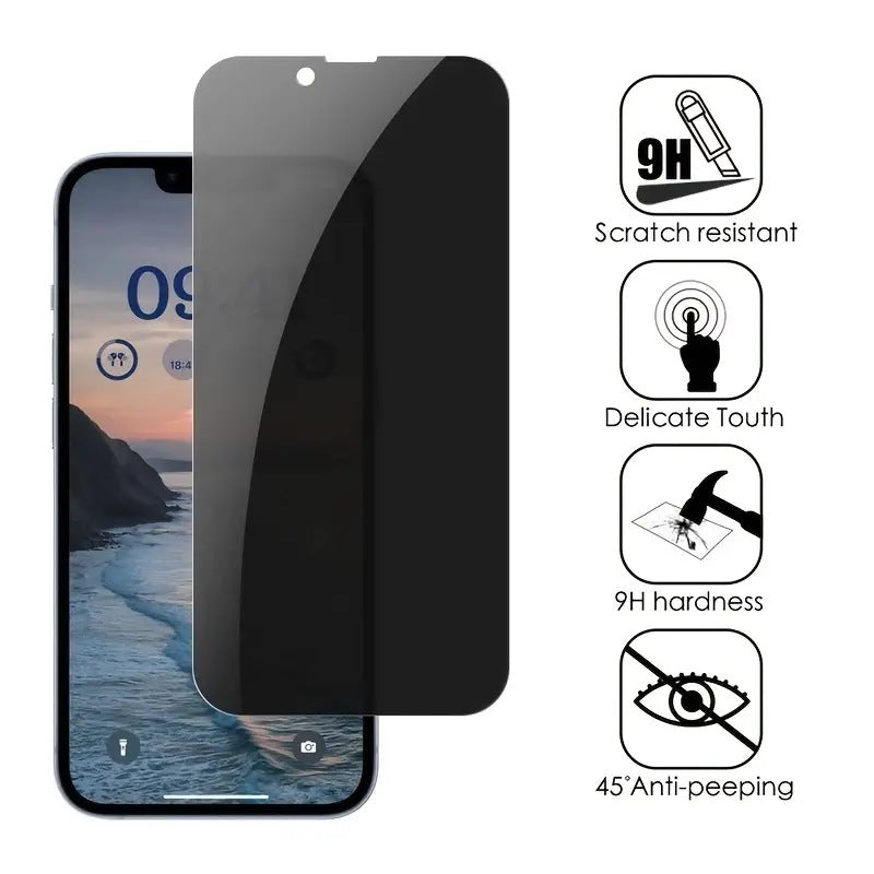 PRIVACY SCREEN FOR IPHONE, ALL MODELS, TEMPERED GLASS FULL PROTECTION 1-4pcs