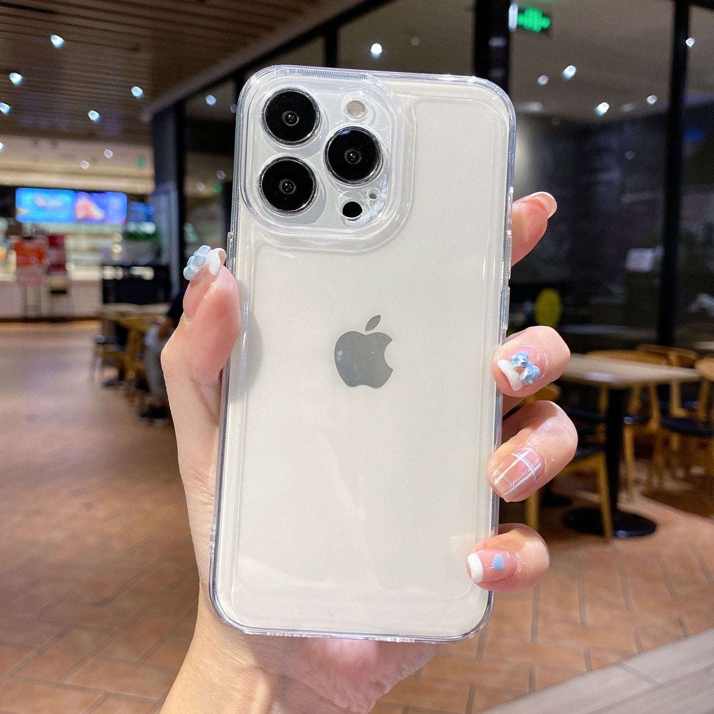 FUNDA TRANSPARENTE PARA IPHONE, TODOS LOS MODELOS. BLANCA Y NEGRA