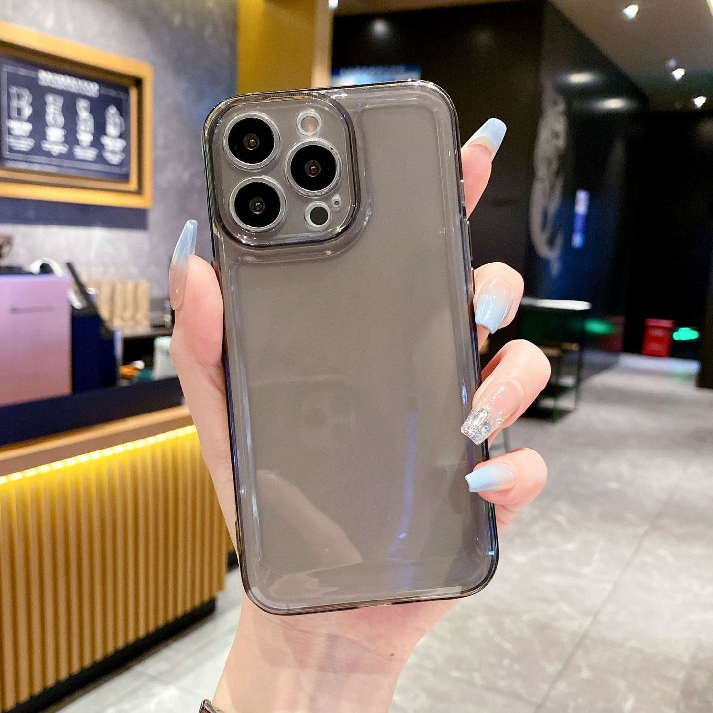 FUNDA TRANSPARENTE PARA IPHONE, TODOS LOS MODELOS. BLANCA Y NEGRA